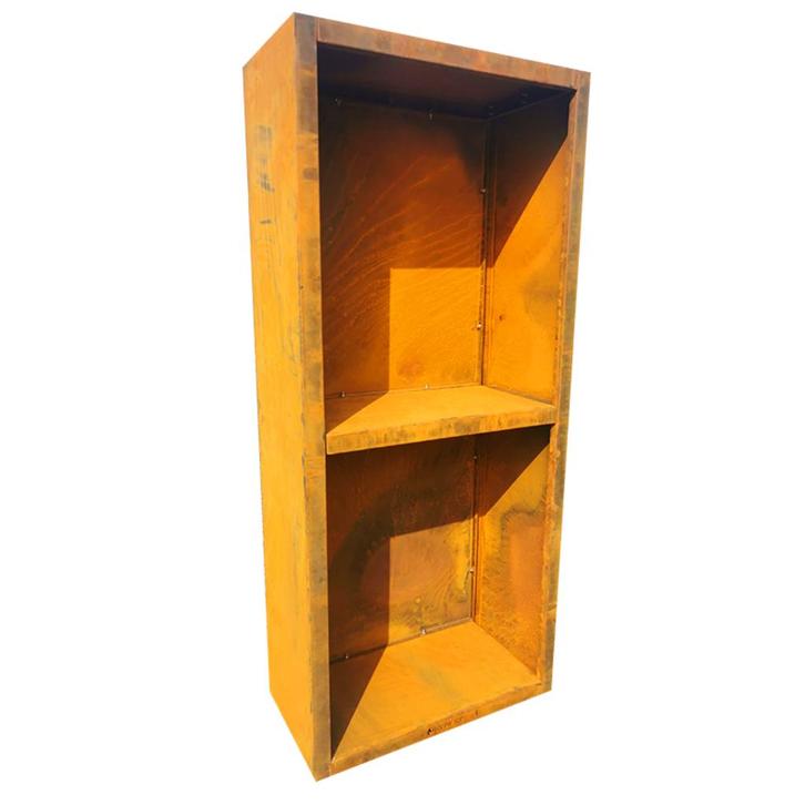 REGIFIRE Houtopslag Cortenstaal Rechthoek met rug, -20%, Tuin en Terras, Tuinhaarden, Nieuw, Ophalen of Verzenden