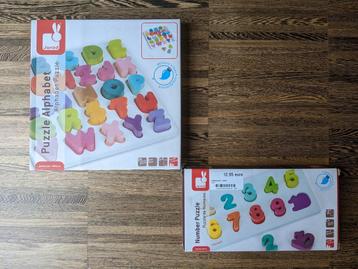 Janod alfabet en cijferpuzzel - letters nieuw in verpakking, Enlèvement ou Envoi, Comme neuf