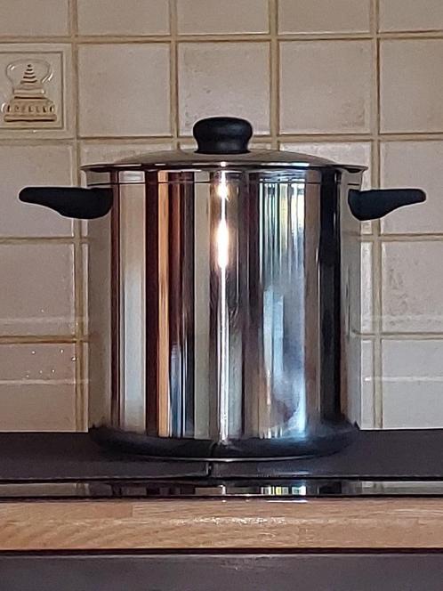 Hoge kookpot met deksel – Sitram - Inox, Huis en Inrichting, Keuken | Potten en Pannen, Zo goed als nieuw, Kookpan of Snelkookpan