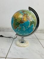 Vintage jaren 80 wereldbol globe onyx voet, Ophalen of Verzenden, Verlicht, Gebruikt