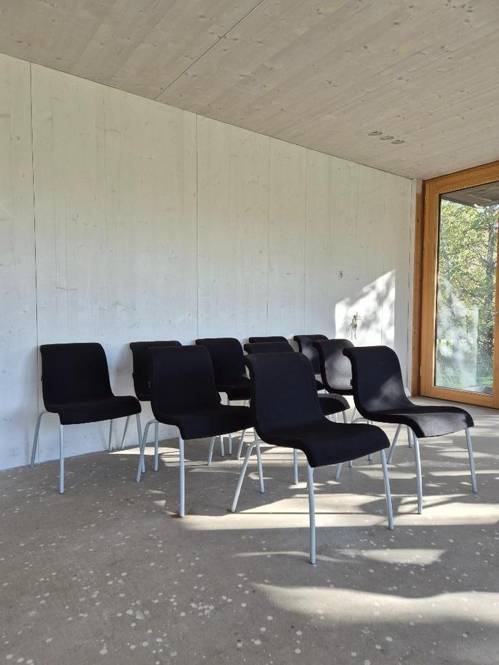 Designstoelen Gerard van den Berg, Huis en Inrichting, Stoelen, Gebruikt, Vijf, Zes of meer stoelen, Metaal, Stof, Zwart, Ophalen