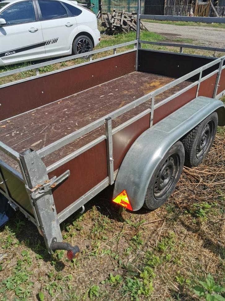 Aanhangwagen dubbele as, Auto diversen, Aanhangers en Bagagewagens, Zo goed als nieuw, Ophalen