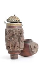 2X fourreau pipe sculptées BUIS antique 1900 chasse XIXe, Antiquités & Art, Enlèvement ou Envoi