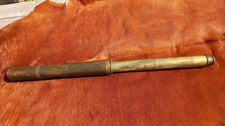 grote koperen scheepstelescoop ca 1900, Audio, Tv en Foto, Optische apparatuur | Telescopen, Zo goed als nieuw, Lenzentelescoop (refractor)