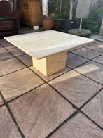 Vintage vierkanten travertijn travertin salontafel, Huis en Inrichting, Ophalen, Zo goed als nieuw