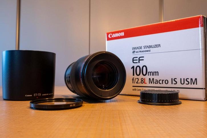 Canon EF 100mm f2.8 L IS USM Macro-Lens, Audio, Tv en Foto, Foto | Lenzen en Objectieven, Zo goed als nieuw, Macrolens, Ophalen of Verzenden