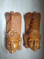 Houten maskers uit Sri Lanka, Antiquités & Art, Art | Sculptures & Bois, Enlèvement