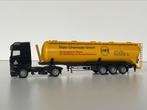 Herpa DAF XF95 Pöppelmann silo oplegger 1:87, Ophalen of Verzenden, Zo goed als nieuw, Herpa