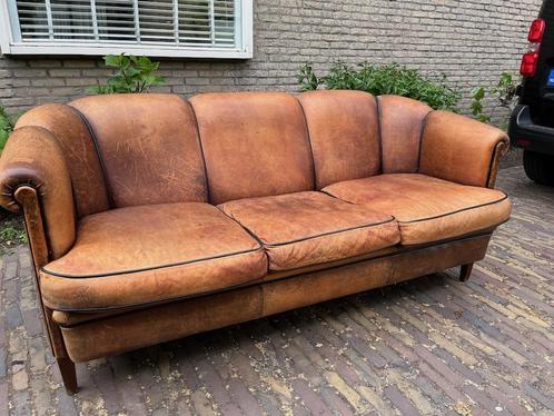 Schapenleren Bank 3 persoons fraai patina van ouderdom, Antiek en Kunst, Antiek | Meubels | Stoelen en Sofa's, Ophalen