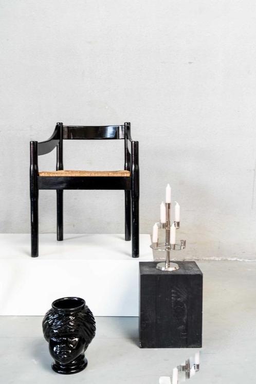 Carimate stoel - Vico Magistretti, Huis en Inrichting, Stoelen, Gebruikt, Eén, Hout, Riet of Rotan, Zwart, Ophalen