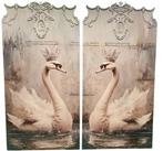 Set van twee brocante wandpanelen met zwanen, Ophalen