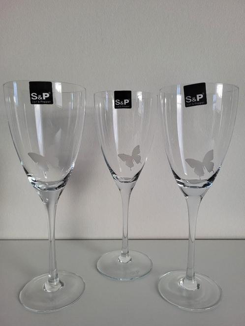 champagneglazen salt and pepper butterfly flute S&P wijnglas, Verzamelen, Glas en Drinkglazen, Nieuw, Overige typen, Ophalen of Verzenden