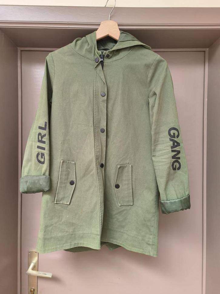 Groene meisjesjas voor leeftijd 14+, Kinderen en Baby's, Kinderkleding | Maat 164, Gebruikt, Meisje, Jas, Ophalen