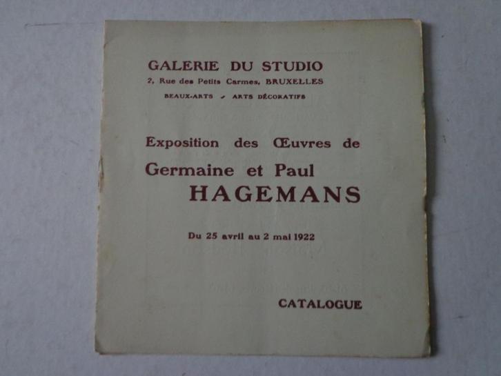 catalogus Germaine en Paul Hagemans uit 1922, Livres, Art & Culture | Arts plastiques, Utilisé, Peinture et dessin, Enlèvement ou Envoi