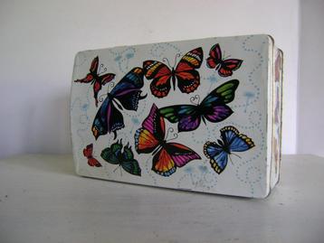 vintage blikken doos met kleurrijke vlinders, Antiek en Kunst, Ophalen of Verzenden