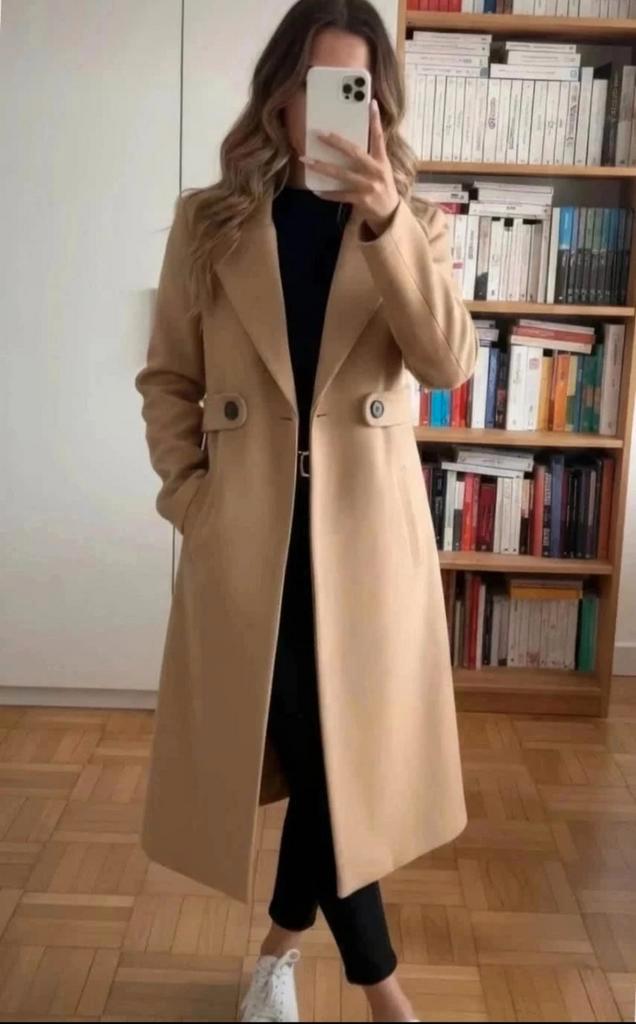 Trenchcoat voor dames in elegante stijl met riem, Kleding | Dames, Jassen | Winter, Nieuw, Maat 38/40 (M), Beige, Ophalen of Verzenden