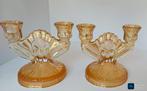 2 kandelaars Jeannette Glass, Antiek en Kunst, Ophalen of Verzenden