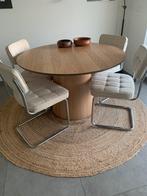 Tafel 120 en 4 stoelen, Huis en Inrichting, Ophalen, Kunststof, 100 tot 150 cm, Rond