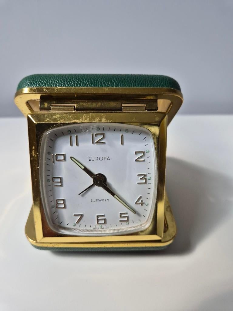 Retro -vintage inklapbare reiswekker of tafelklok, Enlèvement ou Envoi, Maison et Meubles