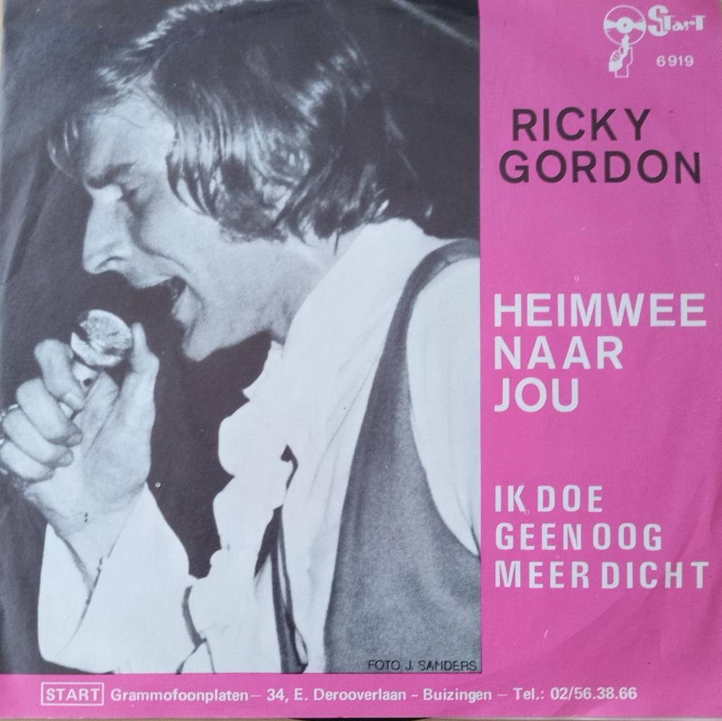 Ricky Gordon - Heimwee naar jou, CD & DVD, Vinyles Singles, Pressage original, En néerlandais, Enlèvement ou Envoi, Single