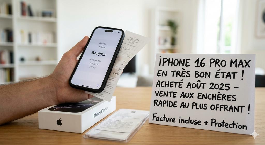 À SAISIR : iPhone 16 Pro Max 256 Go Noir - COMME NEUF, Enlèvement, Comme neuf