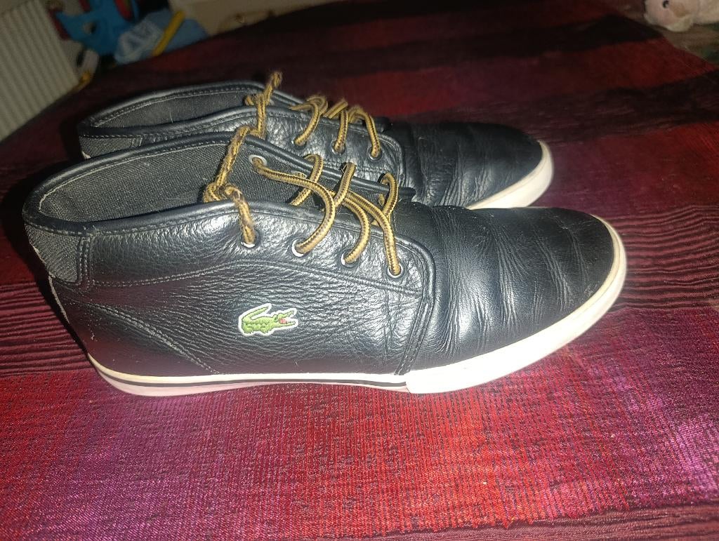 Chaussures Lacoste cuir noir taille 42, Enlèvement, Porté, Noir