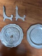 Tinnen bord (2) + staander (1), Antiek en Kunst, Ophalen of Verzenden