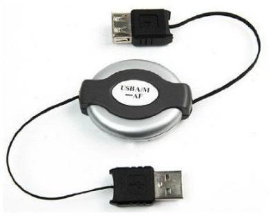 USB-A Male / USB-A Female Koppel Kabel Uittrekbaar Lengte 1m, Computers en Software, Pc- en Netwerkkabels, Ophalen of Verzenden