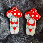 Bikini - paddestoel oorbellen, Ophalen of Verzenden, Nieuw, Rood, Hangers