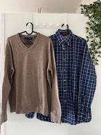 Set pull Tommy Hilfiger M + hemd heren Paul&Shark, Ophalen, Bruin, Maat 48/50 (M), Zo goed als nieuw