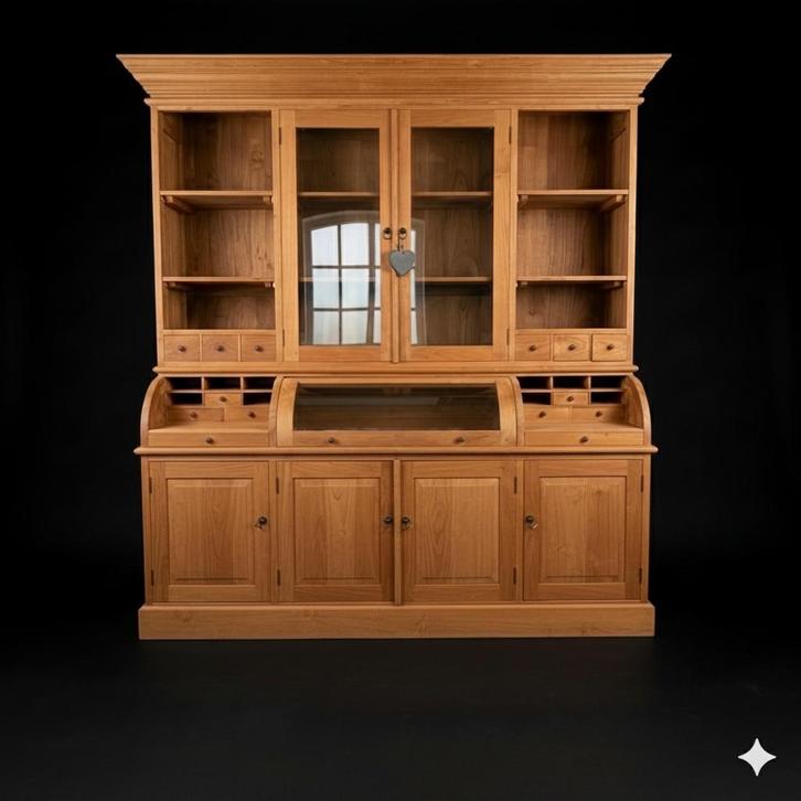 Teak Buffetkast Vitrinekast Apothekerskast, Huis en Inrichting, Kasten | Buffetkasten, Nieuw, 200 cm of meer, 200 cm of meer, 25 tot 50 cm