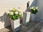 Bloempotten + stolp + beeld, Ophalen, Beton