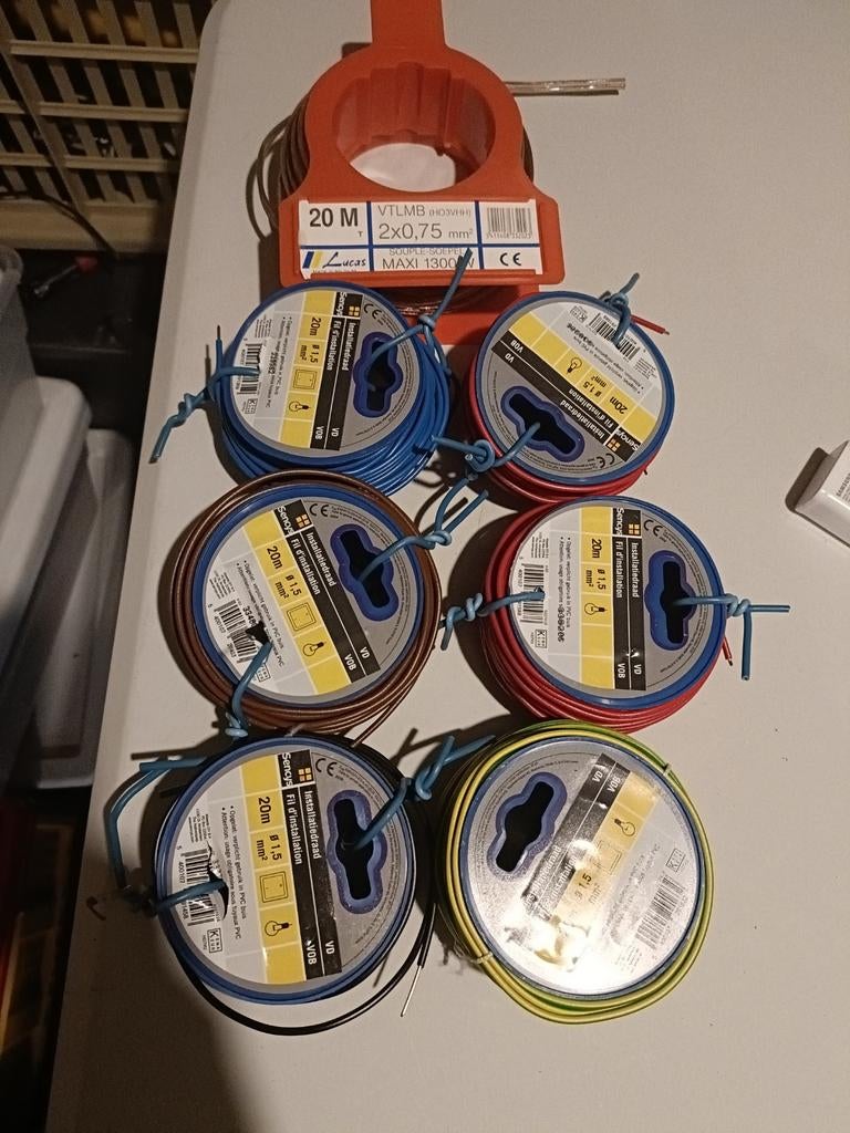 Lot de fils d'installation électrique, Enlèvement ou Envoi