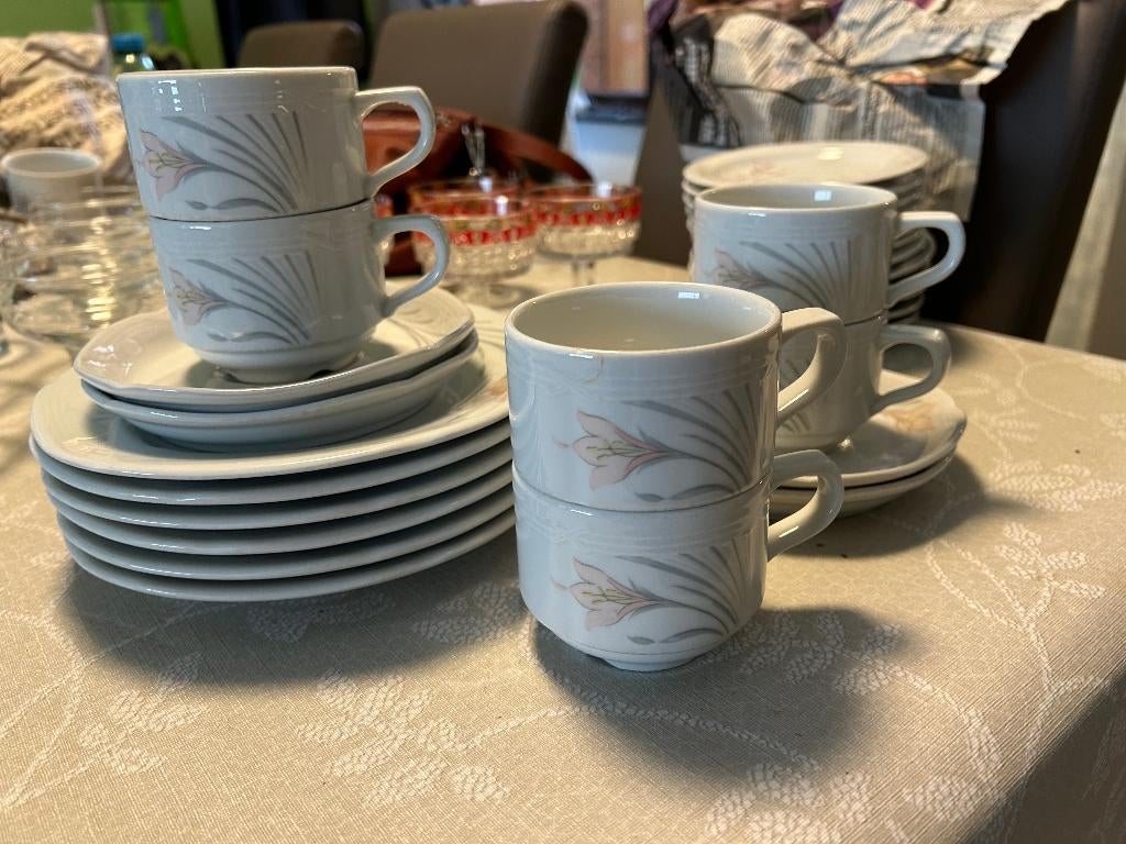 Prachtig koffieservies, Huis en Inrichting, Keuken | Servies, Ophalen, Gebruikt, Porselein, Kop(pen) en/of Schotel(s)