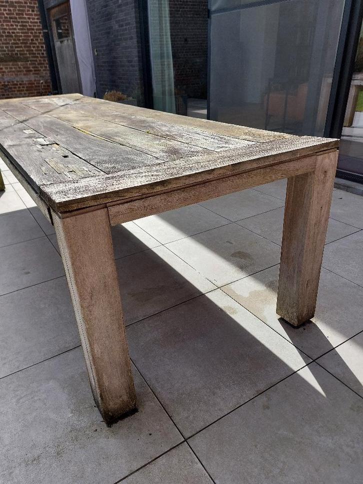 Opportunité unique : table en bois de caractère, Jardin & Terrasse, Tables de jardin, Utilisé, Rectangulaire, Bois, Enlèvement