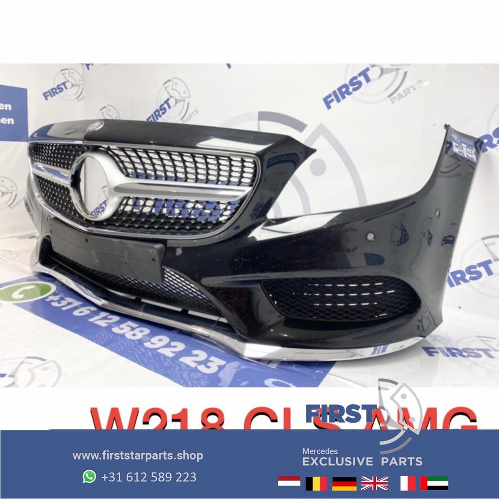 W218 CLS FACELIFT AMG VOORBUMPER ZWART COMPLEET + DIAMOND GR, Utilisé, -, Avant, -