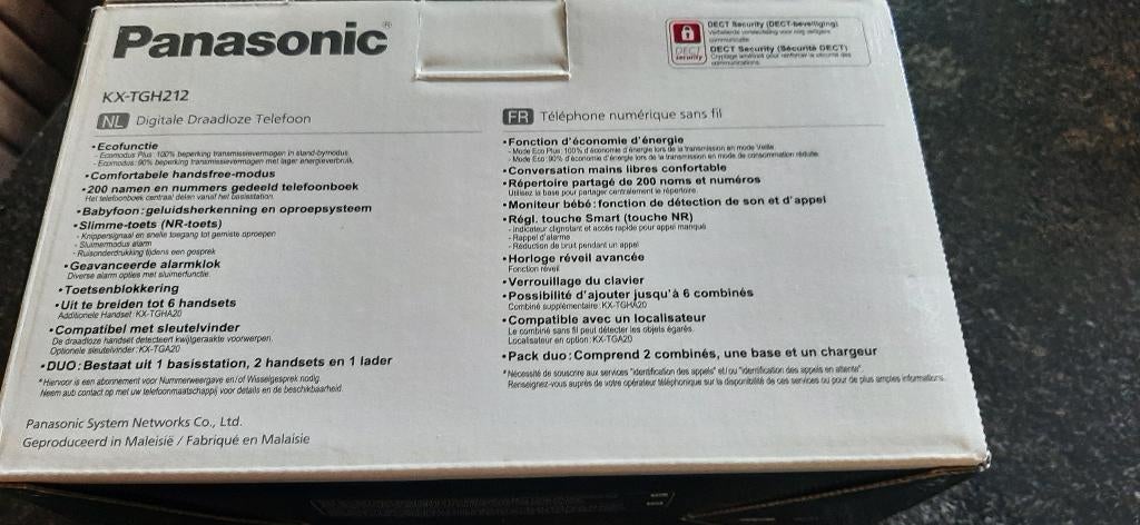 Digitale draadloze telefoon panasonic, Telecommunicatie, Vaste telefoons | Handsets en Draadloos, Zo goed als nieuw, 2 handsets