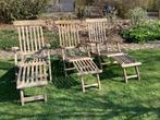 Deck chair van teakhout, Ophalen, Zo goed als nieuw
