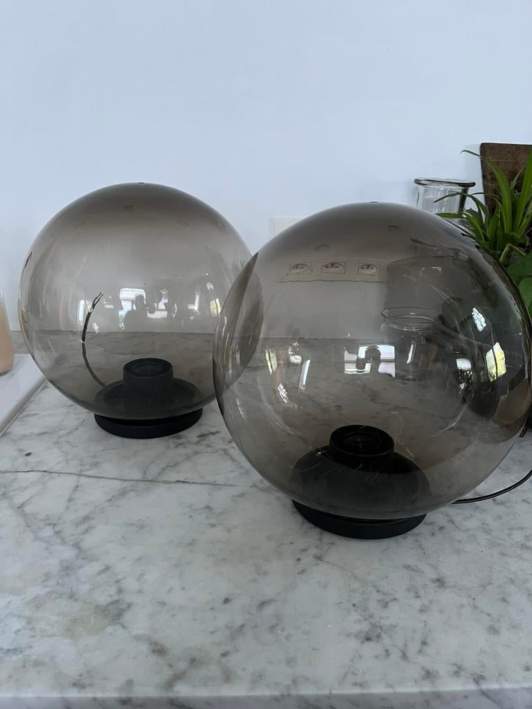 VINTAGE LAMPEN PLAFOND WAND FUMÉ BUITEN BINNEN XL, Antiek en Kunst, Antiek | Verlichting, Ophalen of Verzenden