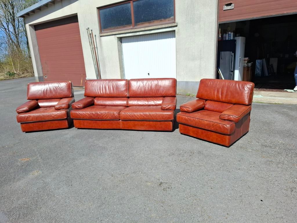Salon cuir, Maison & Meubles, Canapés | Salons, Enlèvement, Cuir