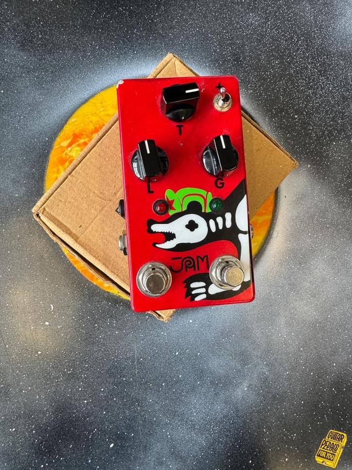 Pédales JAM Red Muck peintes à la main, Musique & Instruments, Effets, Comme neuf, Distortion, Overdrive ou Fuzz, Enlèvement ou Envoi