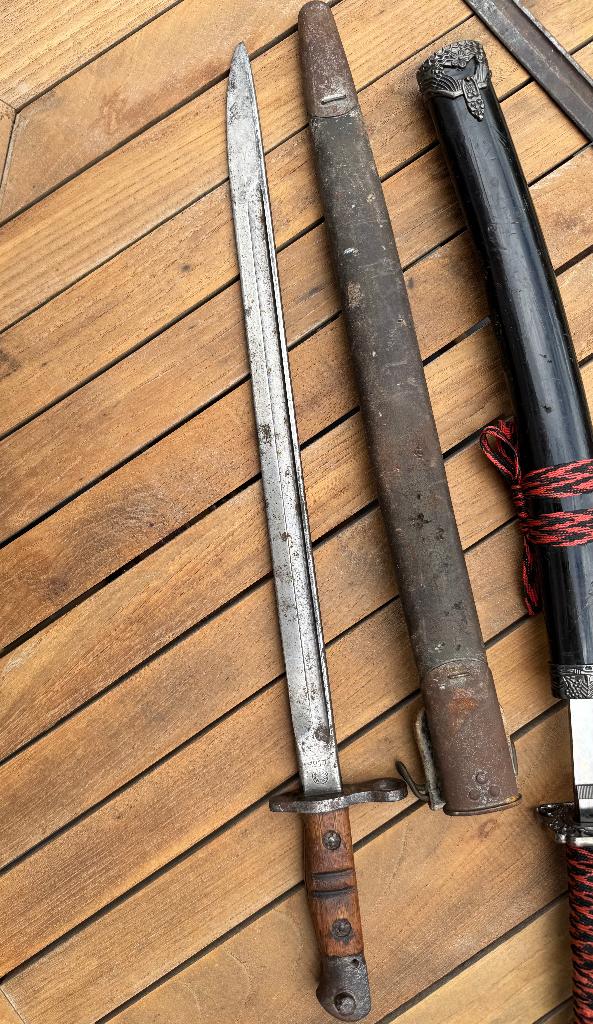 bajonet 1917 met schede, Antiquités & Art, Antiquités | Bronze & Cuivre, Enlèvement