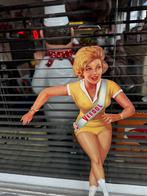 Ancienne publicité Veedol Pin Up, Collections, Enlèvement, Utilisé, Panneau publicitaire