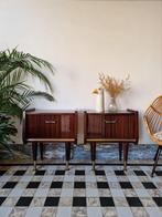 Vintage midcentury nachtkastjes | kastjes | retro, Ophalen, Gebruikt, 55 tot 70 cm, 45 tot 65 cm