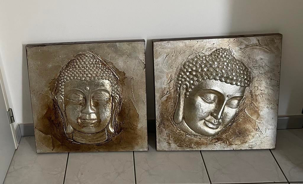 Ensemble de 2 peintures de bouddha/décoration murale, Maison & Meubles, Accessoires pour la Maison | Statues de Bouddha, Comme neuf