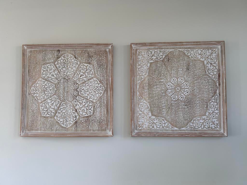 2 Houten wanddecoraties, Enlèvement, Comme neuf