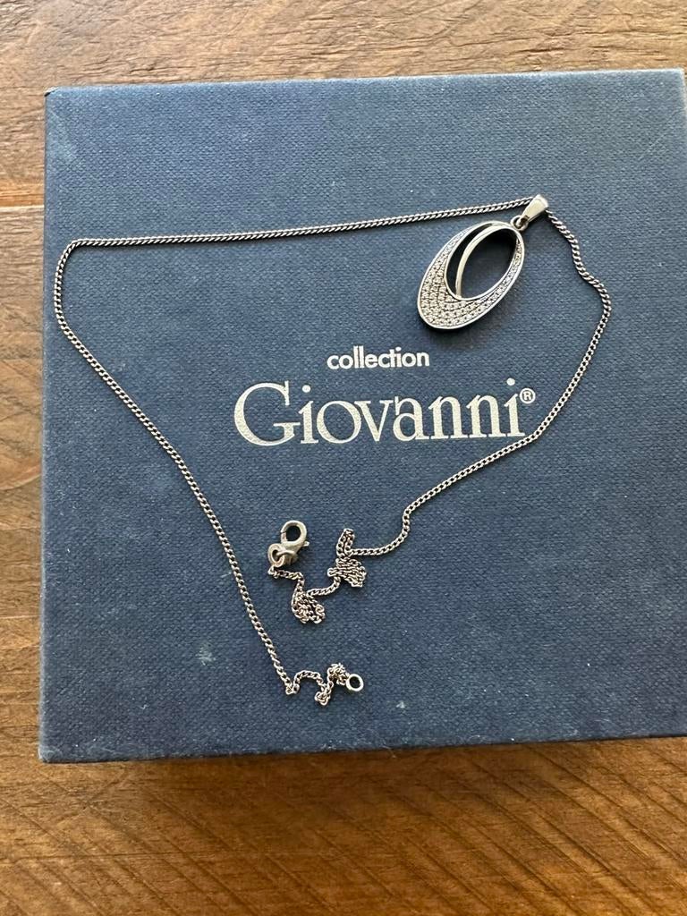 Zilveren ketting met hanger Giovanni, Handtassen en Accessoires, Kettingen, Ophalen of Verzenden, Zo goed als nieuw, Met hanger