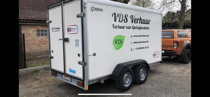 Camion fourgon fermé Henra 365x184x190cm 2700kg, Autos : Divers, Remorques, Comme neuf, Enlèvement