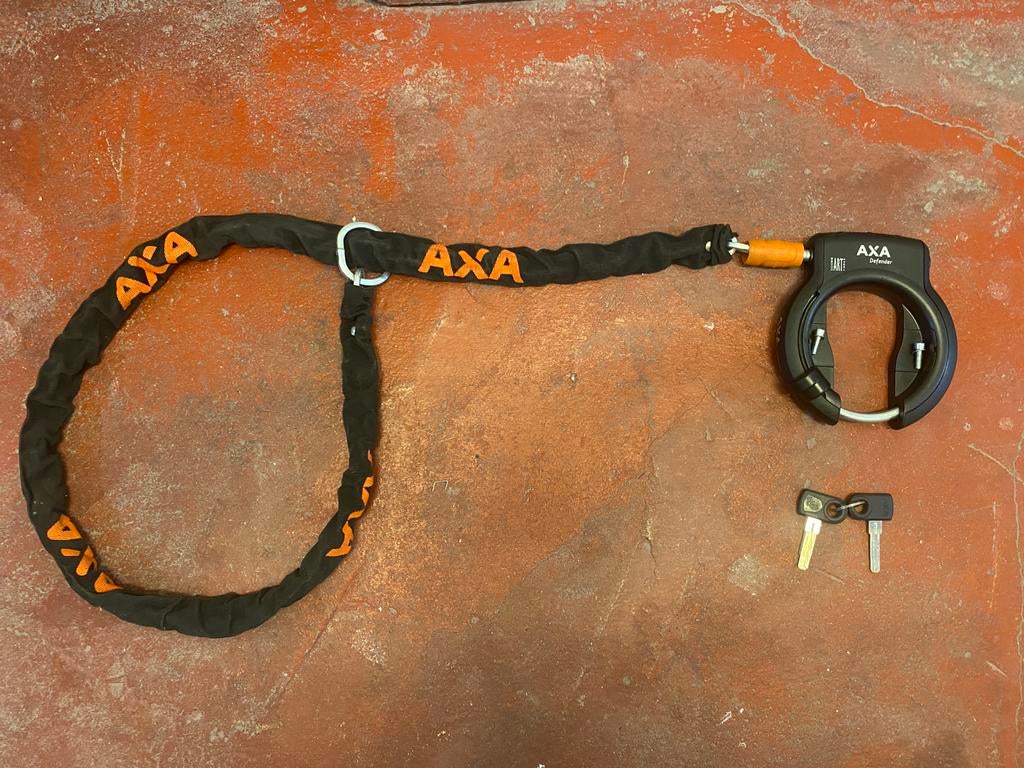 AXA kwaliteit nieuw ringslot met 140cm ketting, Fietsen en Brommers, Fietsaccessoires | Fietssloten, Ophalen, Nieuw, Ringslot
