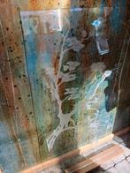 Vitrail gravé 60 x 90, épaisseur 5 mm, Bricolage & Construction, Vitres, Châssis & Fenêtres, Enlèvement